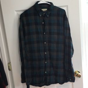 Gray and blue flannel